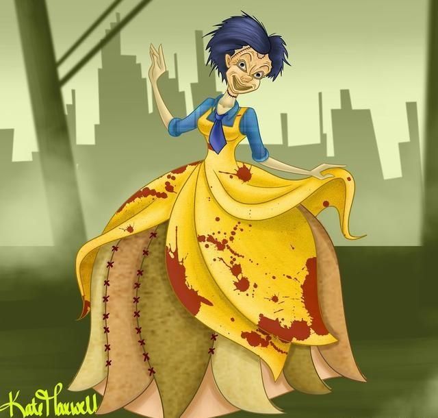  迪士尼|迪士尼公主变成恐怖“怪物”，丧尸让人害怕，吸血鬼画风妖娆！