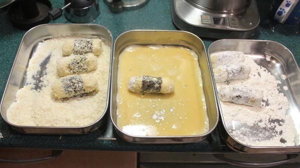  三文鱼干|自制「海苔可乐饼」土豆泥裹上海苔，就可以做出金黄酥脆的可乐卷