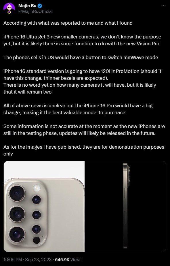 消息称 iPhone 16 Pro 手机搭载实体“侧屏按钮”