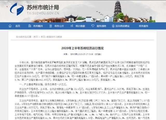 增长|今年苏州成为中国经济增长中流砥柱：增速高出北京4%和上海3.4%