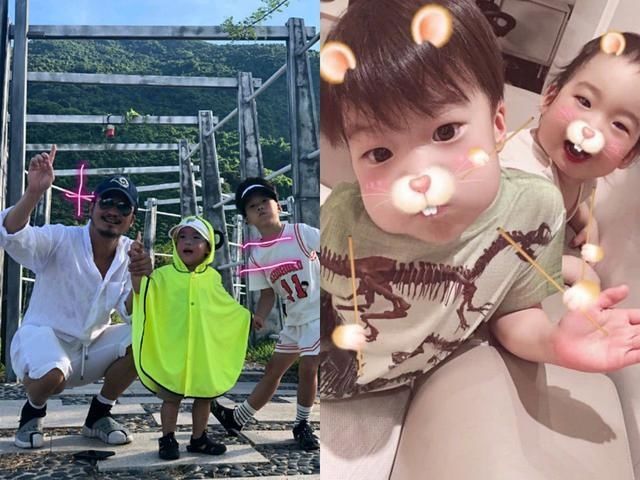  儿子|吴京带俩子出游个个晒成黑黝黝，硬汉教育下，俩儿子胖嘟嘟可爱