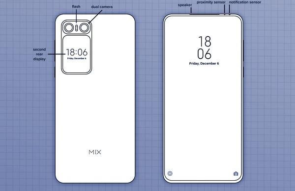  设计|小米MIX 4设计图曝光，屏下前摄+副屏设计，最快明年初发布！