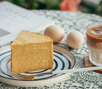 成品|8寸木糖醇咖啡肉桂戚风蛋糕(完全不开裂)