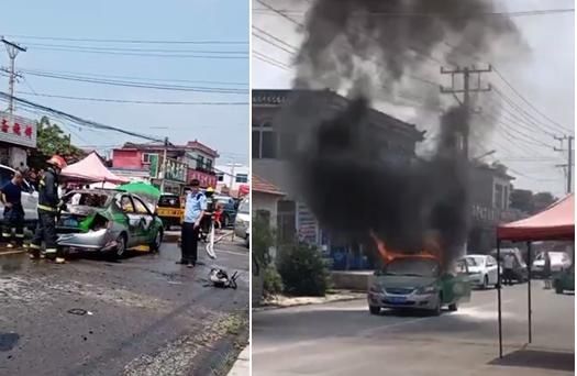  自燃|出租车自燃 的哥手臂被轻微烧伤