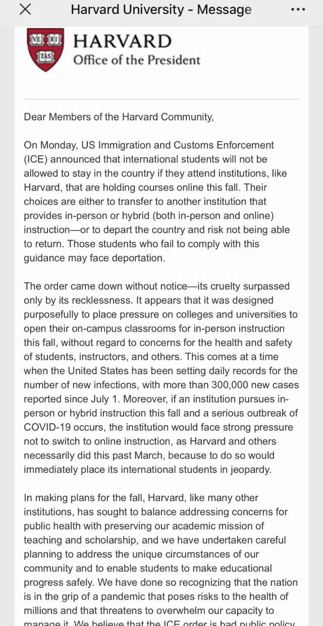 哈佛、麻省理工起诉特朗普政府，以阻止其对留学生的禁令