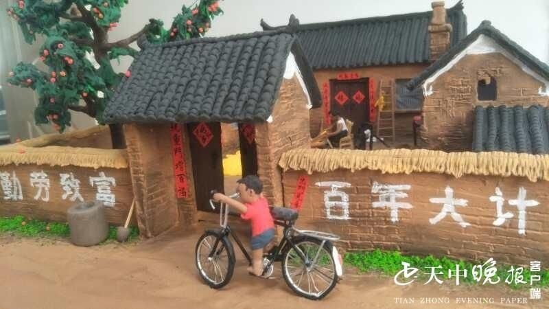 后们|80后小伙用面塑捏出农村院落缩影，触动大批80后们集体回忆童年