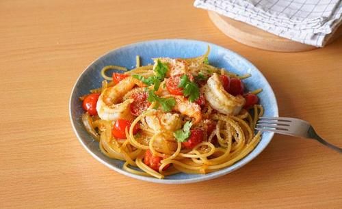  番茄|鲜虾番茄意大利面