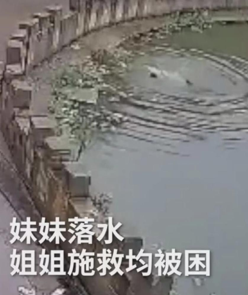  揪心|8岁姐姐为救5岁妹妹跳入水潭，双双被困，挣扎画面揪心