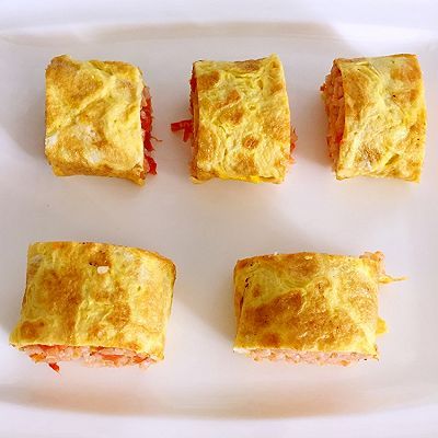  鸡蛋|西红柿炒米饭鸡蛋卷