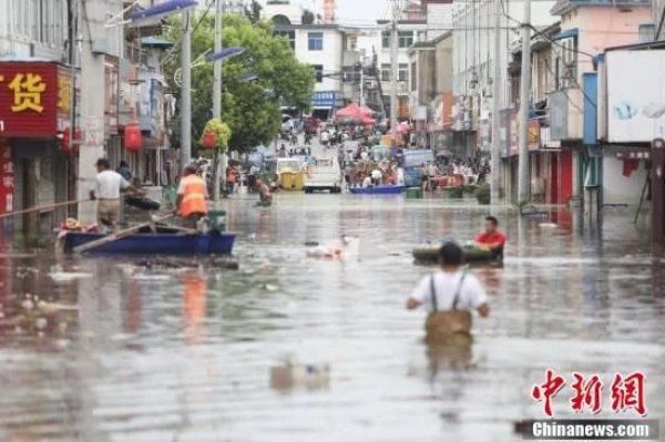 皋镇部分房屋被淹没|安徽巢湖柘皋镇被洪水围困