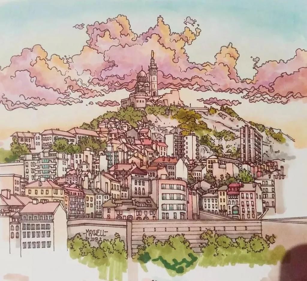 画师|英国插画师的钢笔建筑