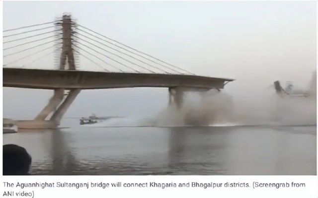 印度耗资百亿卢比的大桥又塌了！目击者拍下坍塌画面