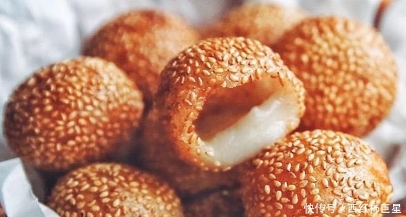 学会|3分钟学会炸空心麻团,不开裂不变硬,软糯香甜,做法超级简单