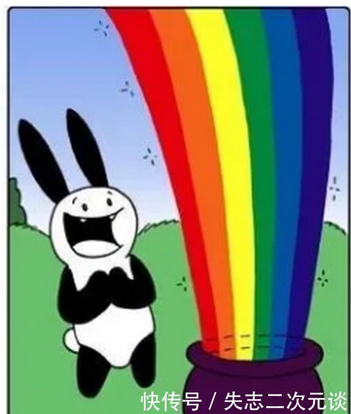  兔子|奇趣漫画：兔子追寻着彩虹的足迹，却只是装鱼骨头的坛子