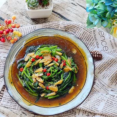  成品|爆炒蒜蓉蚝油茼蒿