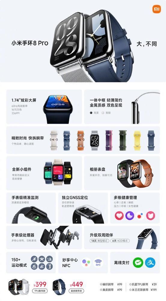 小米手环8 Pro正式发布 体验不输智能手表 售399元起
