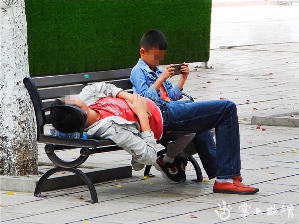 长椅|【不文明行为随手拍】躺在长椅上睡觉太不雅观