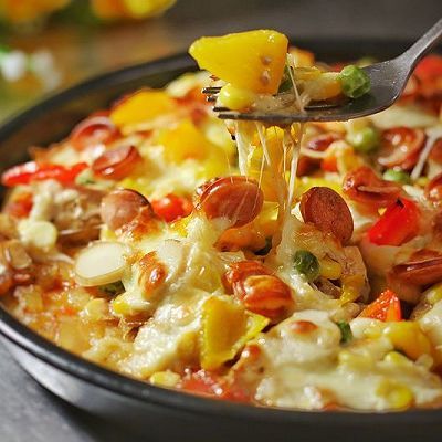  披萨|火腿鸡丁时蔬披萨