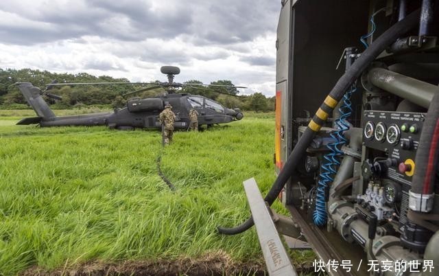  补充|英国陆航演练“热车补给”快速为阿帕奇补充油料弹药 引擎不停车