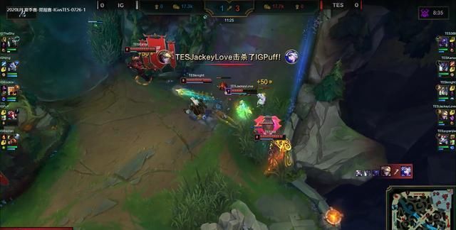  TES|LPL忍界大战尘埃落定，IG连拿两局险胜TES，积分榜第二！