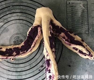  吐司|#爱好组—高筋#紫薯辫子面包