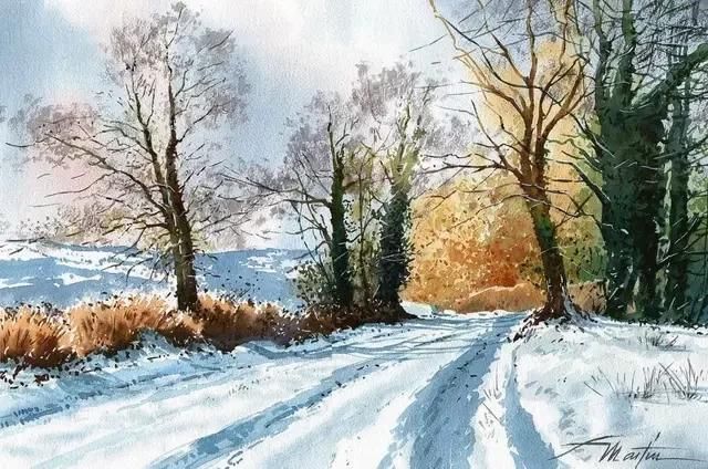 迷人|西班牙艺术家的水彩风景画水色交融、生动自然，太迷人了