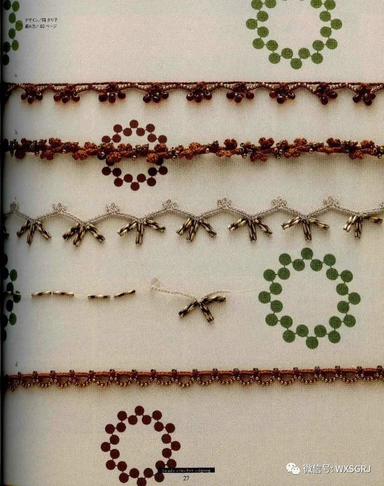  蕾丝|蕾丝钩针编织的精致小巧花边，钩织布相结合很相配