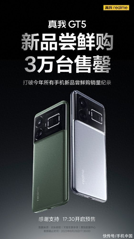 早报：真我GT5尝鲜购3万台售罄 vivo V29e正式发布！