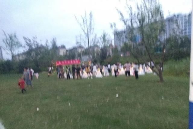 践踏|网友爆料：有人在洛神公园草坪上搞活动践踏绿地……