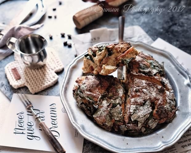 主食|快手全麦芝士培根菠菜大司康【健康主食】
