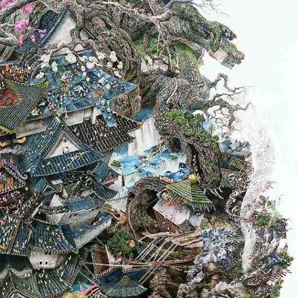  极致|一幅画画了3年，细到要用放大镜，他把钢笔画玩到了极致！