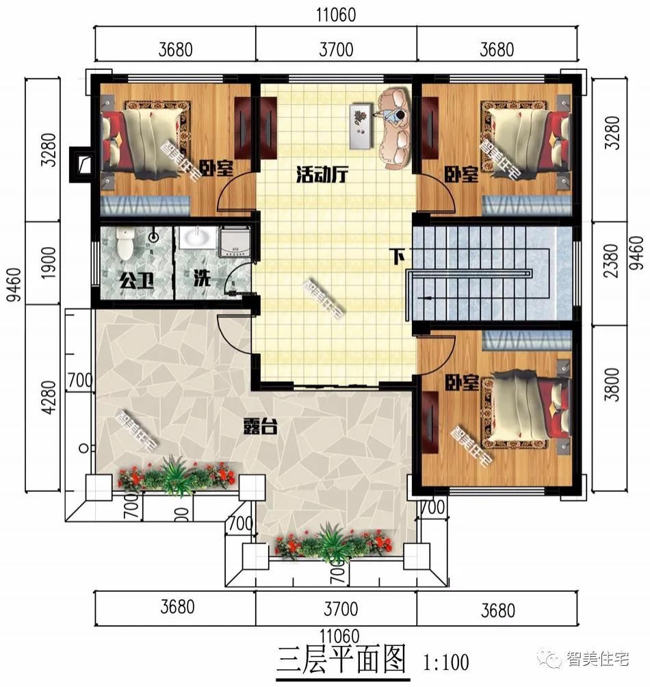 风格|新中式风格设计的农村别墅,面宽11米多,现代人要盖时尚住宅