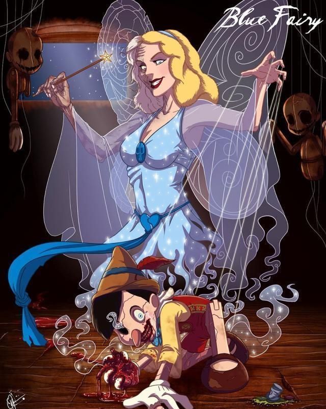  迪士尼|迪士尼公主变成恐怖“怪物”，丧尸让人害怕，吸血鬼画风妖娆！