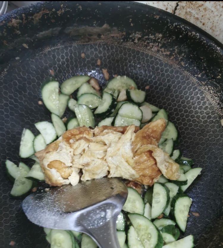  黄瓜|快手菜黄瓜炒鸡蛋