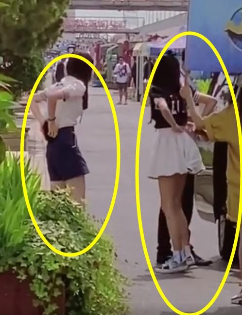  娜比|欧阳娜娜的冷白皮有多绝？与吴宣仪同穿学生裙，小腿仿佛开了反光特效