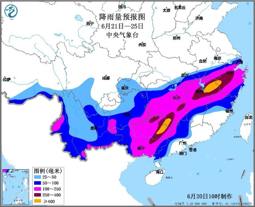 长江以南地区21日起有大范围持续性强降雨来袭 暴雨灾害风险高