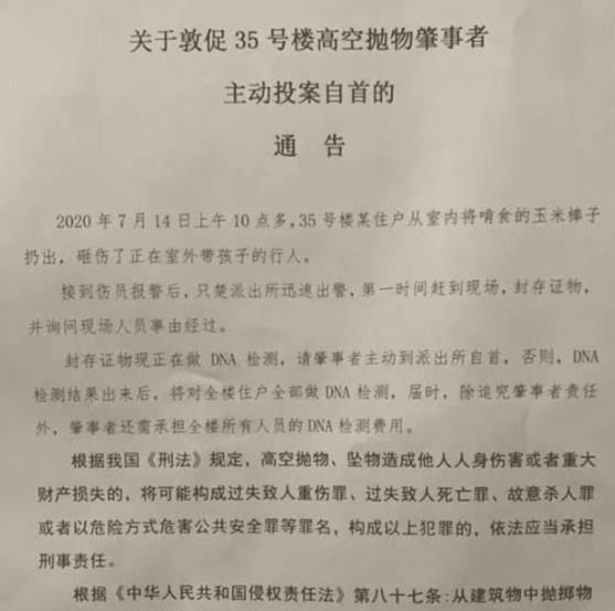  玉米棒|“高空抛玉米棒”之人，听到全楼住户做DNA要花100万，终于露脸了