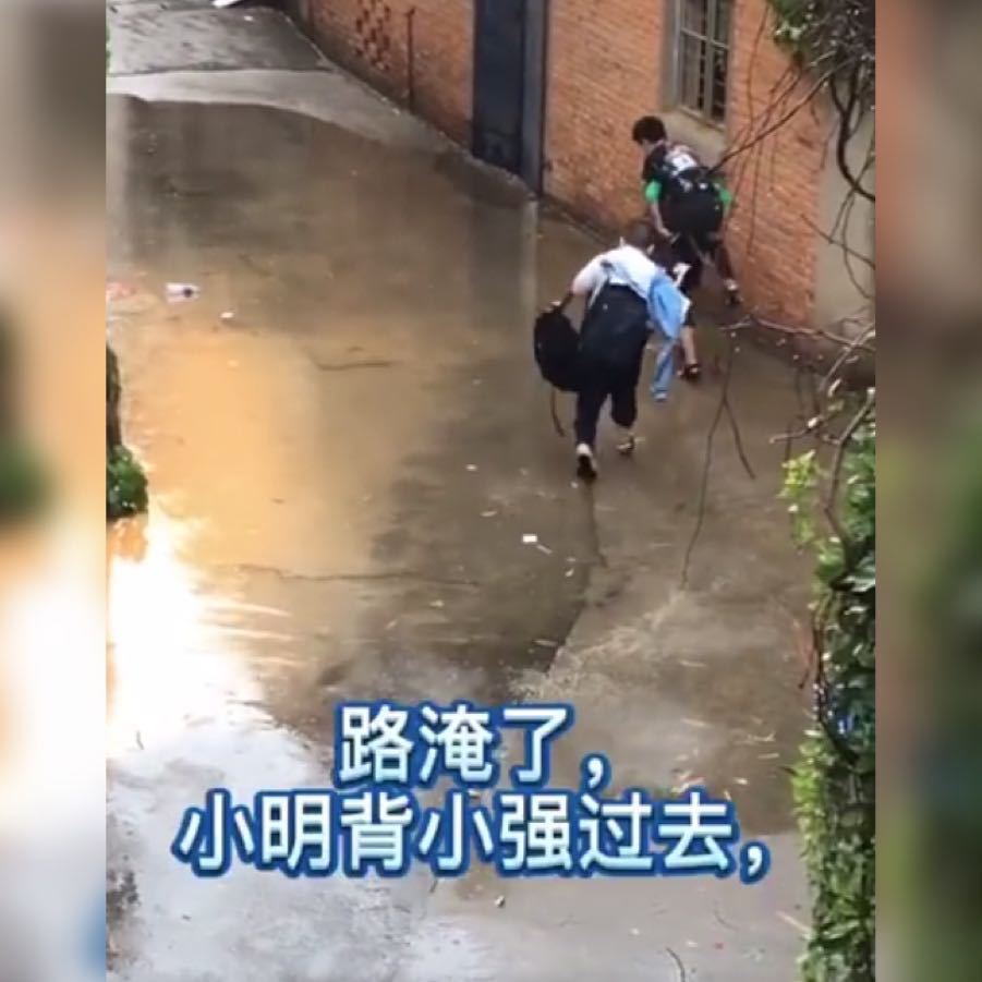 深水|三兄弟路遇深水坑,分工明确的和谐场面获高赞,网友:真的很暖心