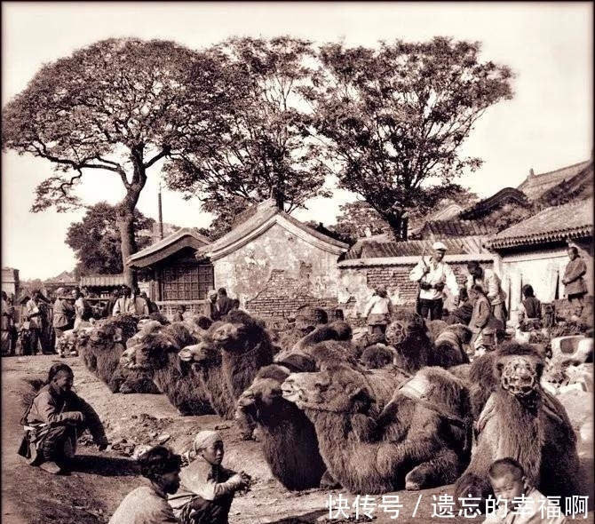 老照片|100年前高清老照片 火热的面摊 普通人家的两菜一汤