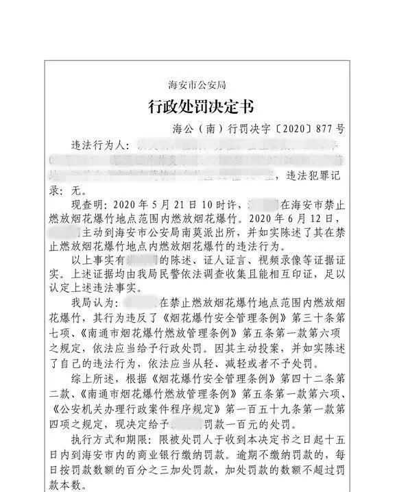  燃放烟花爆竹|海安南莫：不听劝阻，依法查处！