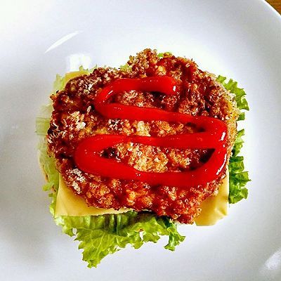  汉堡胚|双层鸡排芝士汉堡