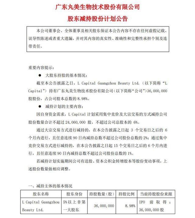  发布公告称|陪跑丸美7年，LVMH旗下基金欲套现17.5亿