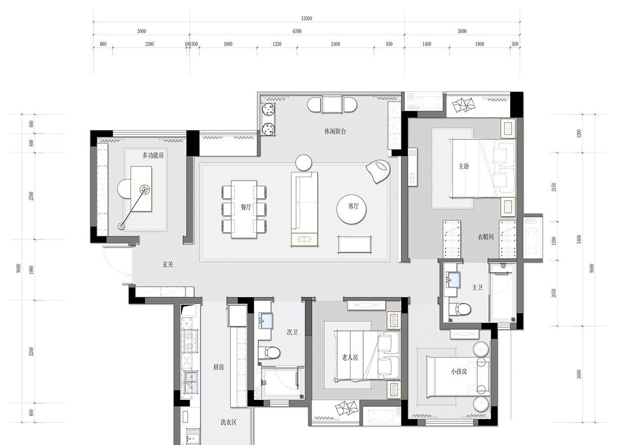 样板间|130㎡现代低奢风样板间, 柔和不乏雅致的高级感