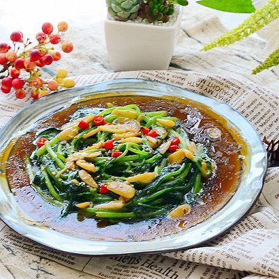  成品|爆炒蒜蓉蚝油茼蒿