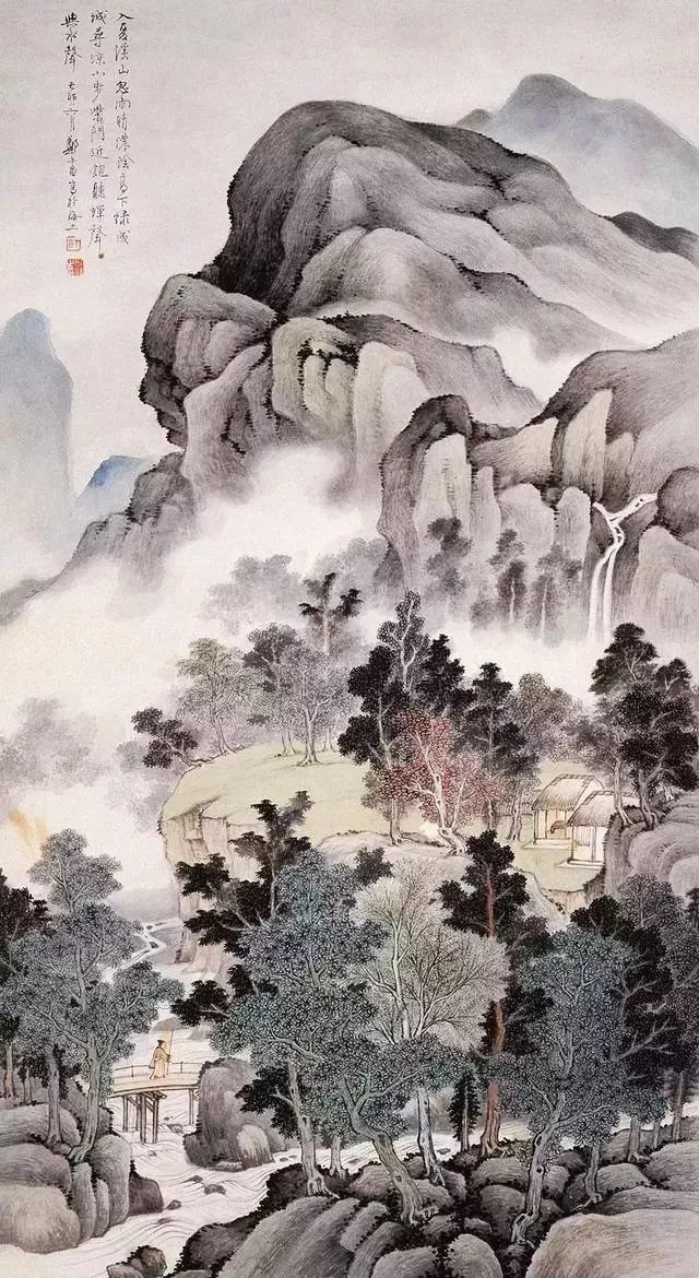 他笔下的山水画，极为罕见！