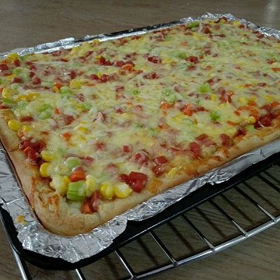  蔬菜|火腿丁蔬菜馅披萨