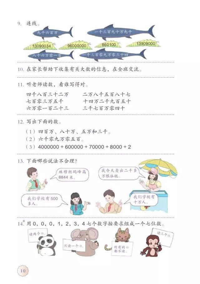 电子版|2020秋人教版四年级数学（上册）教材高清电子版及知识要点