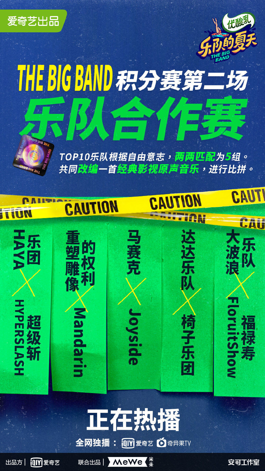  乐队|《乐夏2》迎来乐队合作赛，两两匹配改编经典影视原声音乐